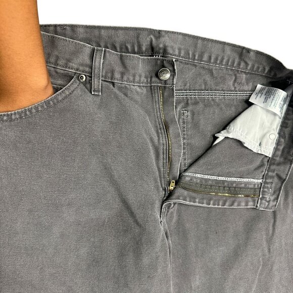 Dickies Carpenter Pants Gray Mens 36X34 Duck Canvas Workwear Normcore Rugged - Picture 4 of 15